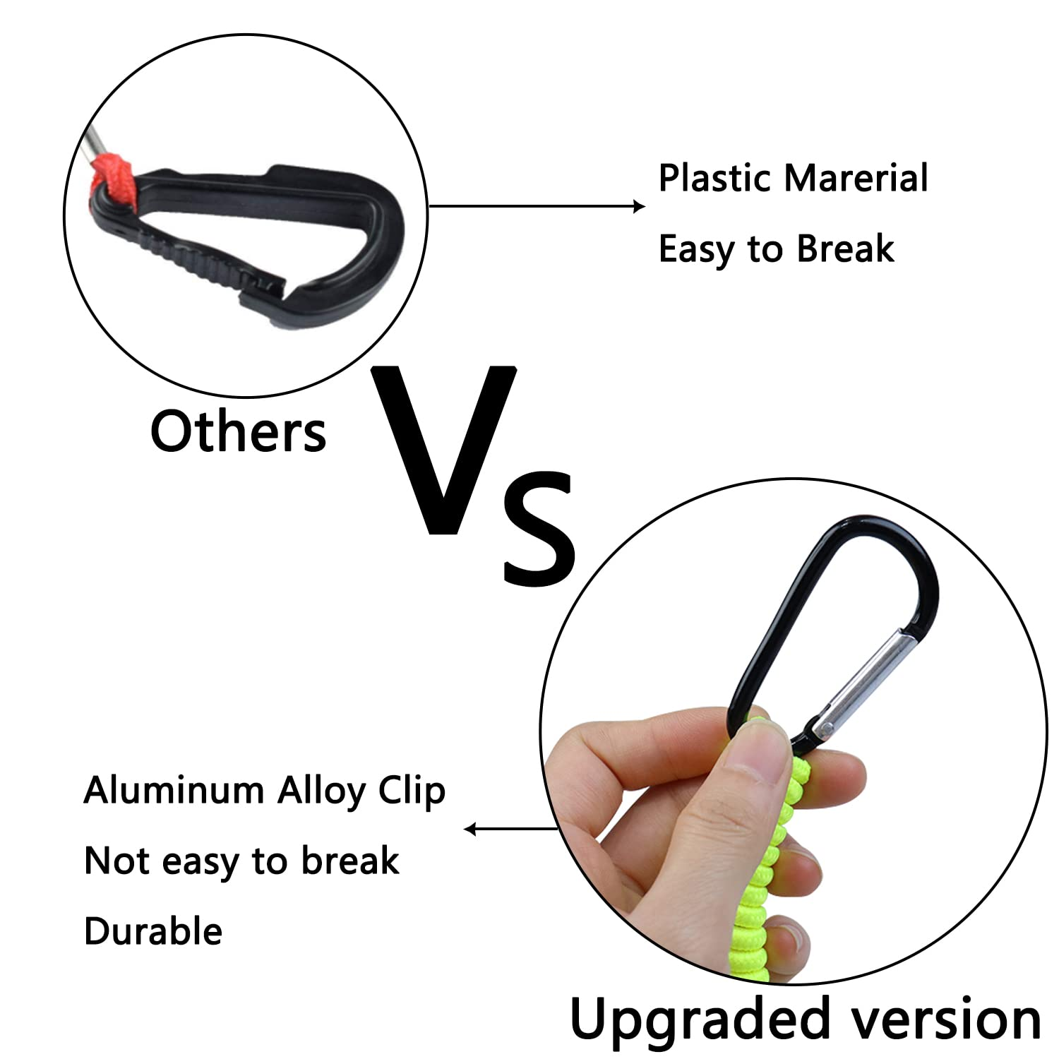 8M0092850 Boat Kill Switch Lanyard Replacement for Mercruiser Marine Boat Emergency Stop Switch Safety Lanyard Cord 49 Inch/125 Long -Replace 15920T54 15920A54 (Aluminum Alloy Clip Green 1Pcs) image number 6