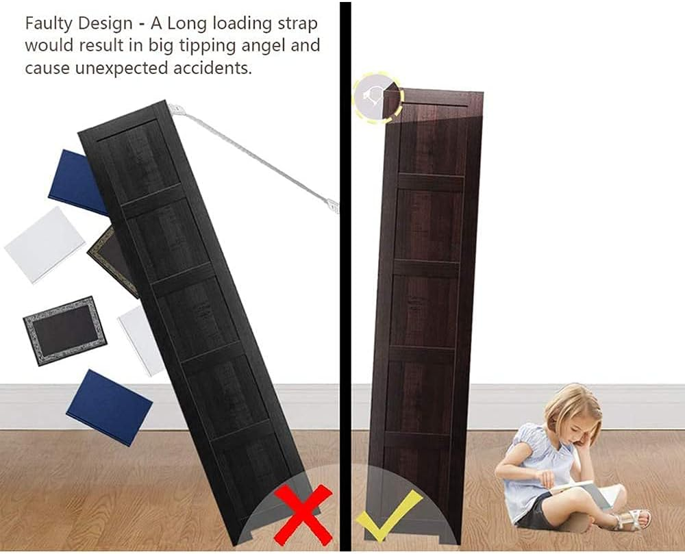 Furniture Straps (12 Pack) Furniture Anchors for Baby Safety Proofing, Wall Anchors anti Tip Kit Easy Installation for Firmly Fixing, Adjustable Earthquake-Resistant Child Safety Straps image number 6