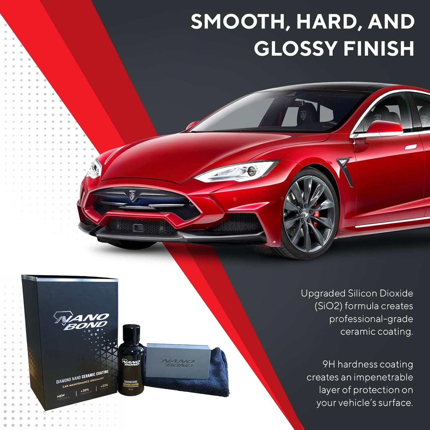 Nano Bond Professional Ceramic Coating for Cars - High Gloss Paint Protection Kit, UV & Corrsion Resistant For, Wheels, Glass, Plastic, Easy Application, Ultra Hydrophobic, Long Lasting, Shine, 30Ml image number 2