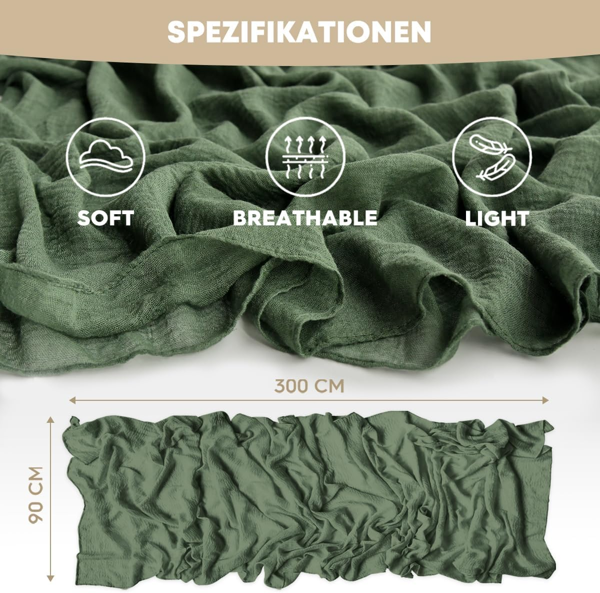 Artoid Mode Verde Foresta Fashion Boho Gauze Cheesecloth Dusty Table Runner, 90 X 300 Cm Seasonal Holiday Kitchen Dining Table Decoration for Indoor Outdoor Home Party Decor - Blue Glacier image number 4