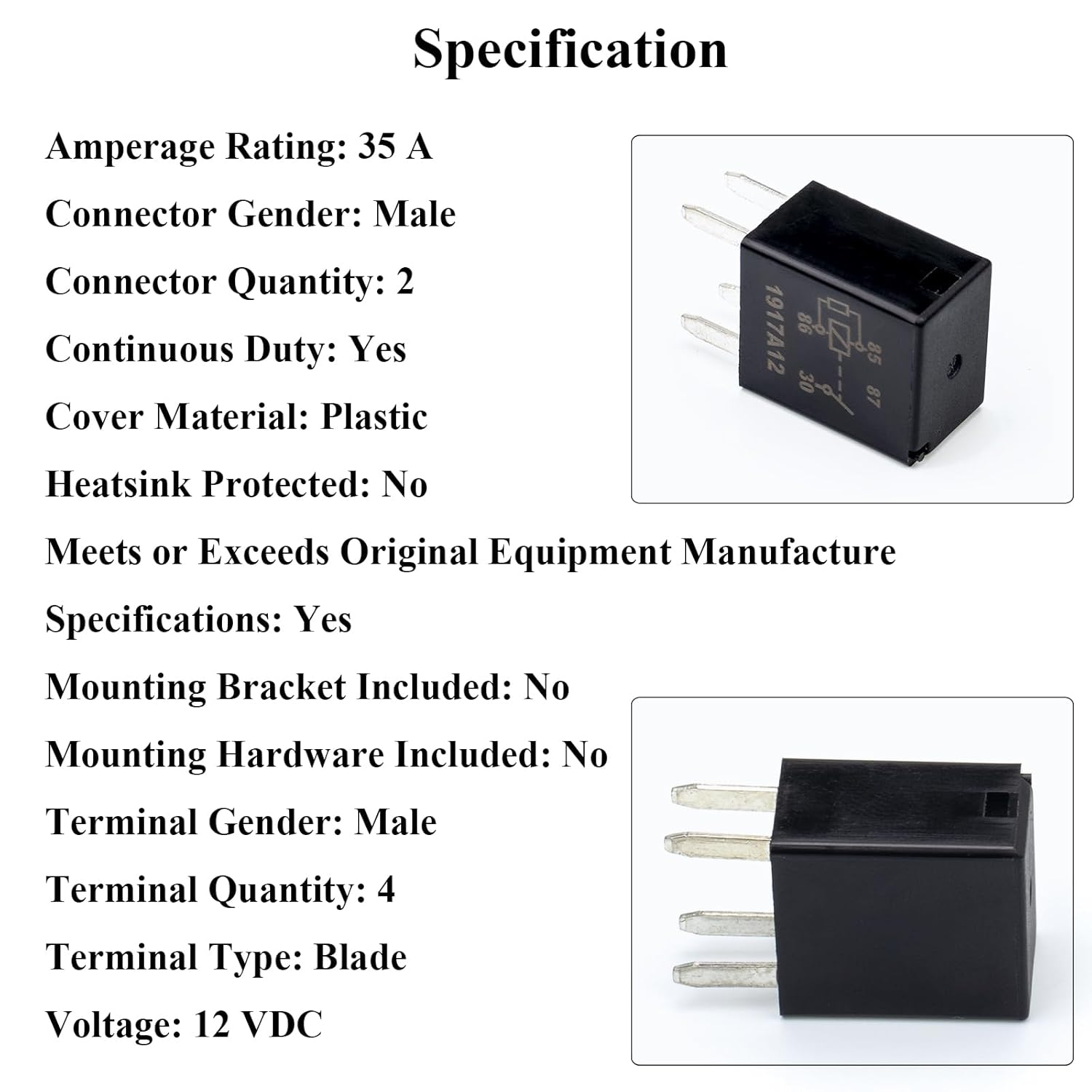 2Pcs 4-Pin Multipurpose Relay 12088567 15328866 8866 8567 Fuse Relay, D1786C High Power 4 Terminal Relay GM 13500114 301-1A-C-R1-U03 image number 2