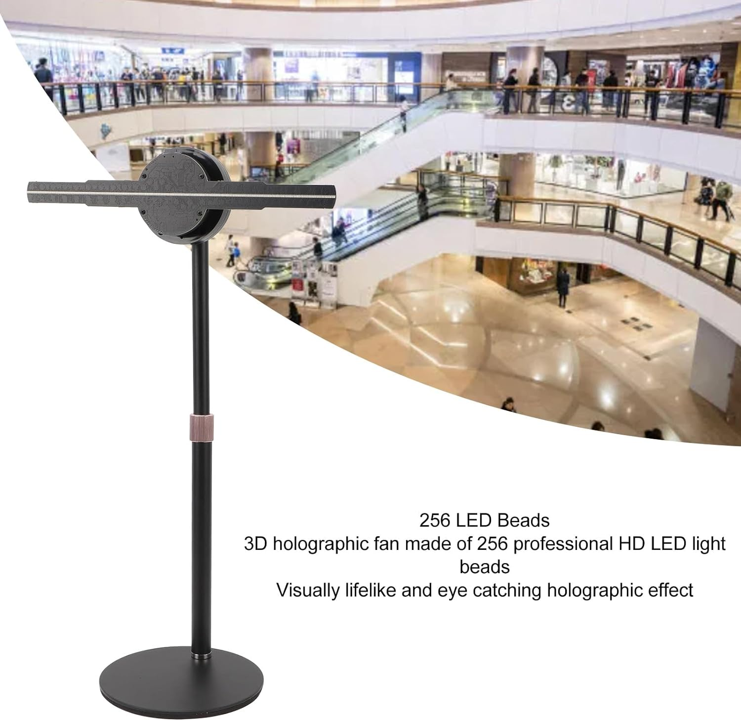 3D Hologram Fan, 1024 X 1024P 3D Hologram Advertising Display Fan 11 Inch with 256 LED Beads, for Business Store Signs, Bar, Casino, Party, Halloween Missyou (AU Plug) image number 1