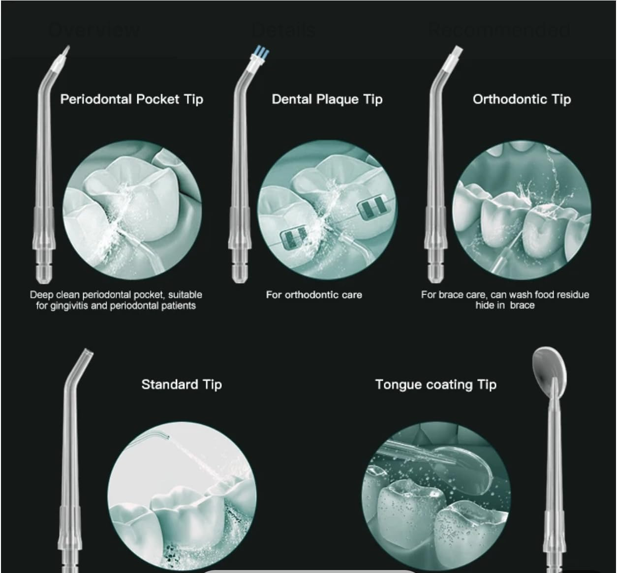 Water Flosser, Indemand Premium Quality Professional Oral Irrigator for Dental & Oral Care with 5 Tips, 4 Modes, 360&deg; Tip Rotation,300Ml Large Capacity IPX7 Waterproof image number 3