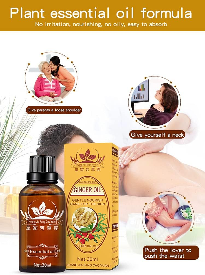 3 Pack Lymphatic Drainage Ginger Oil, Belly Drainage Ginger Oil Massage to Promote Blood Circulation Reduce Adipose Tissue Relieves Muscle Swelling and Pain-30Ml image number 1