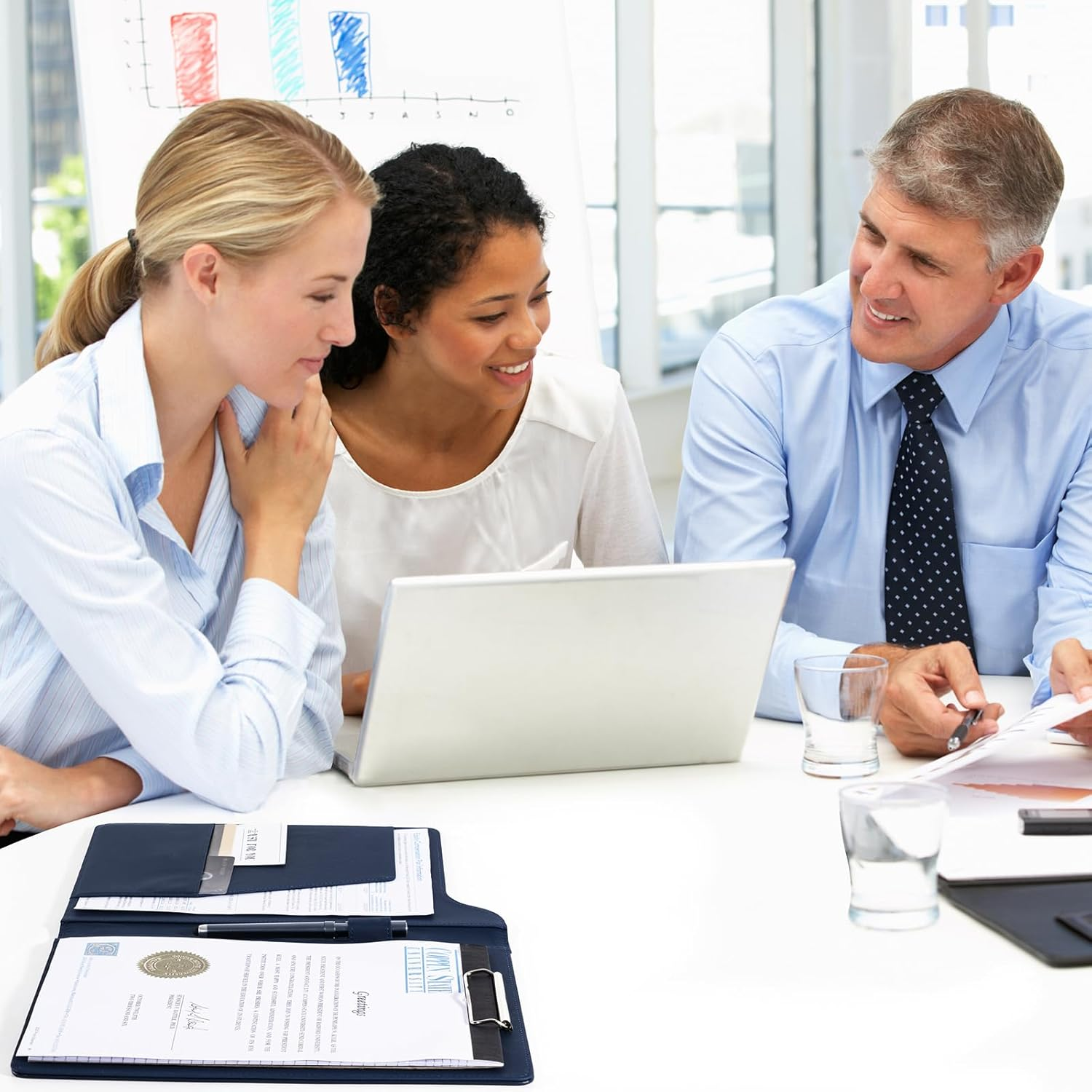 Procase A4 Leather Padfolio Clipboard Folder, Professional Portfolio for Interview Resume Office Conference - Darkblue image number 6