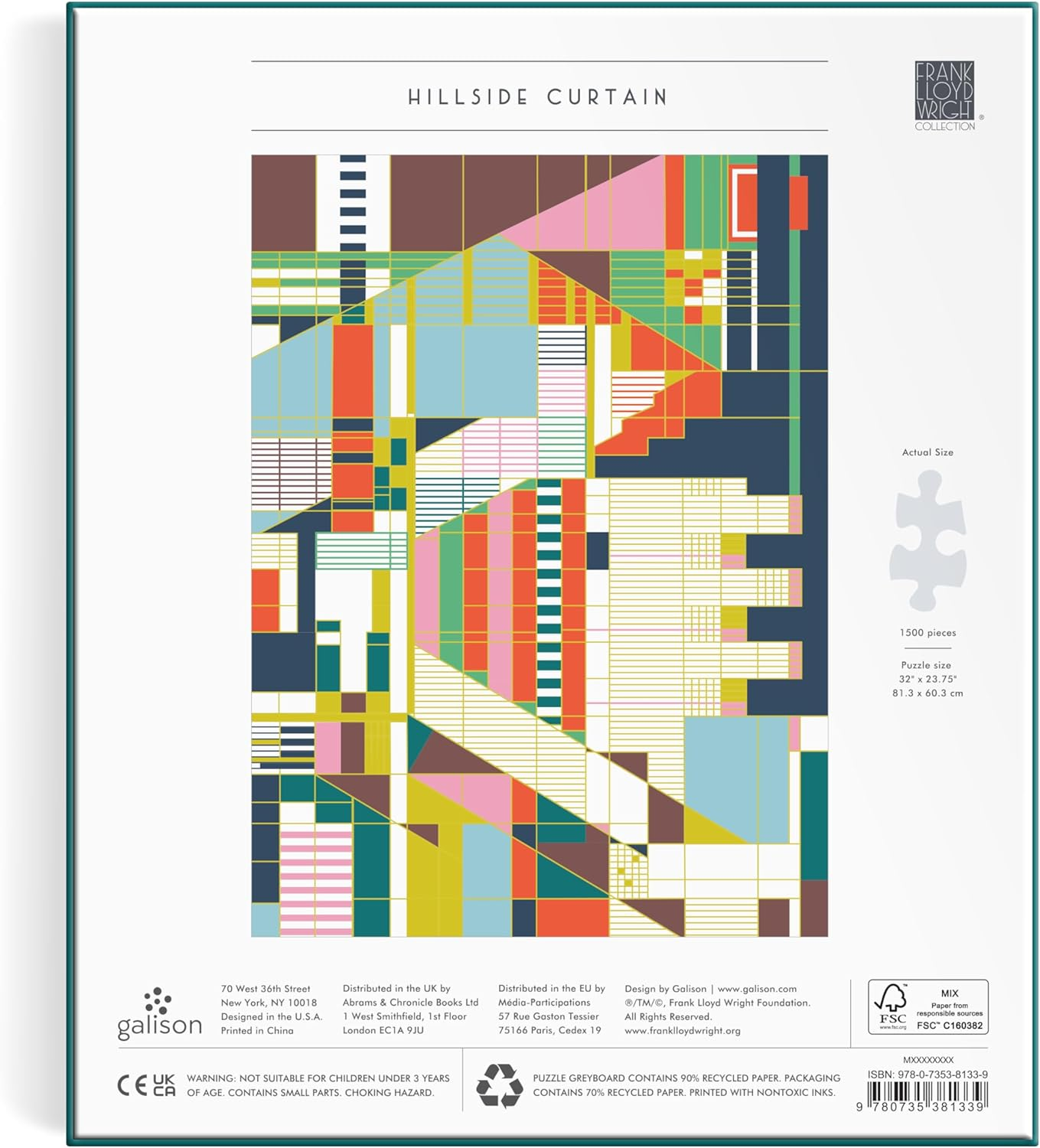 Frank Lloyd Wright Hillside Curtain Foil Puzzle: 1500 Pieces