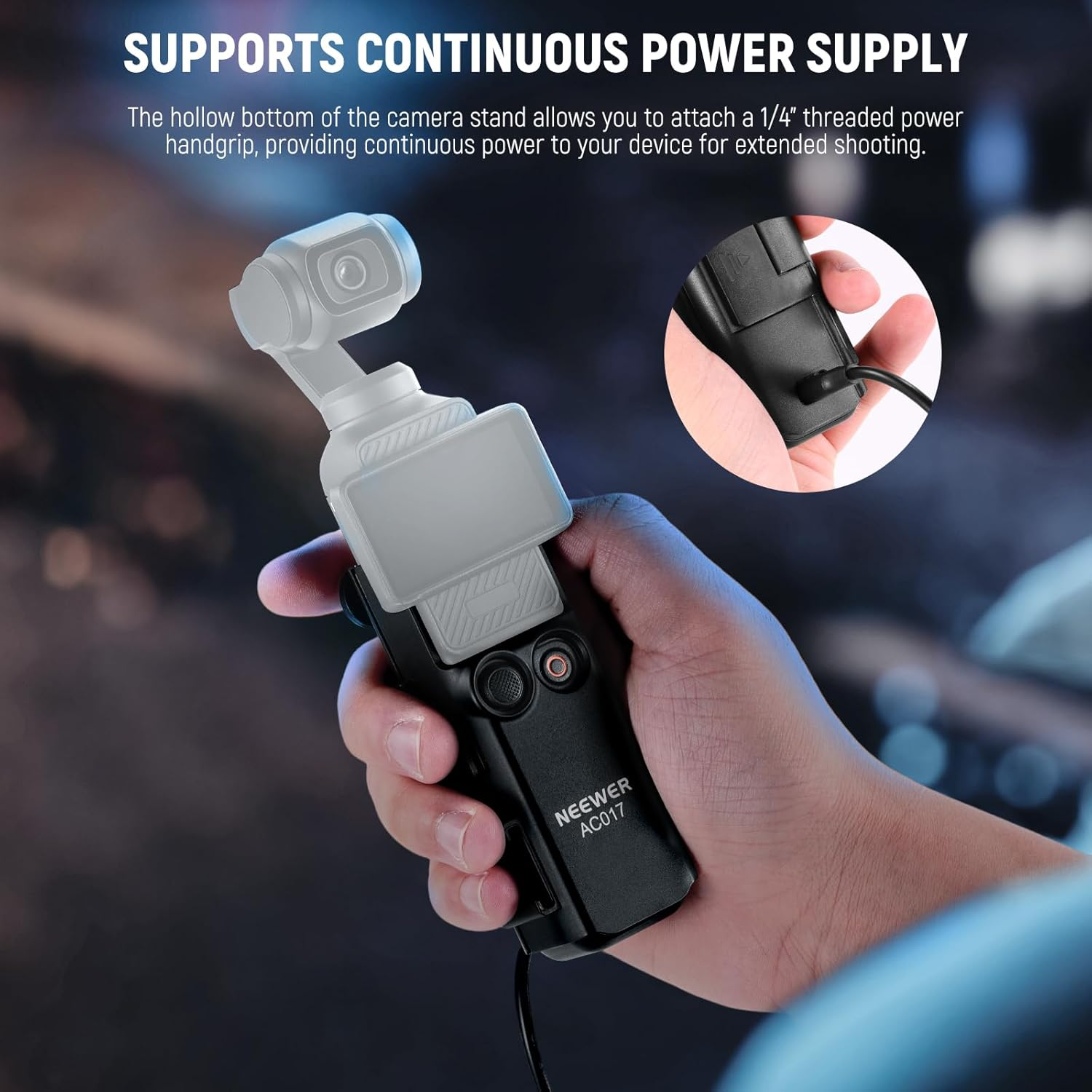 NEEWER Basics Pocket 3 Extension Adapter Mount Kit Compatible with DJI Osmo Pocket 3, Expansion Cage Frame, Dual Cam Setup with Cold Shoe for DSRL Digital Camera Vlogging, GP-68 image number 6