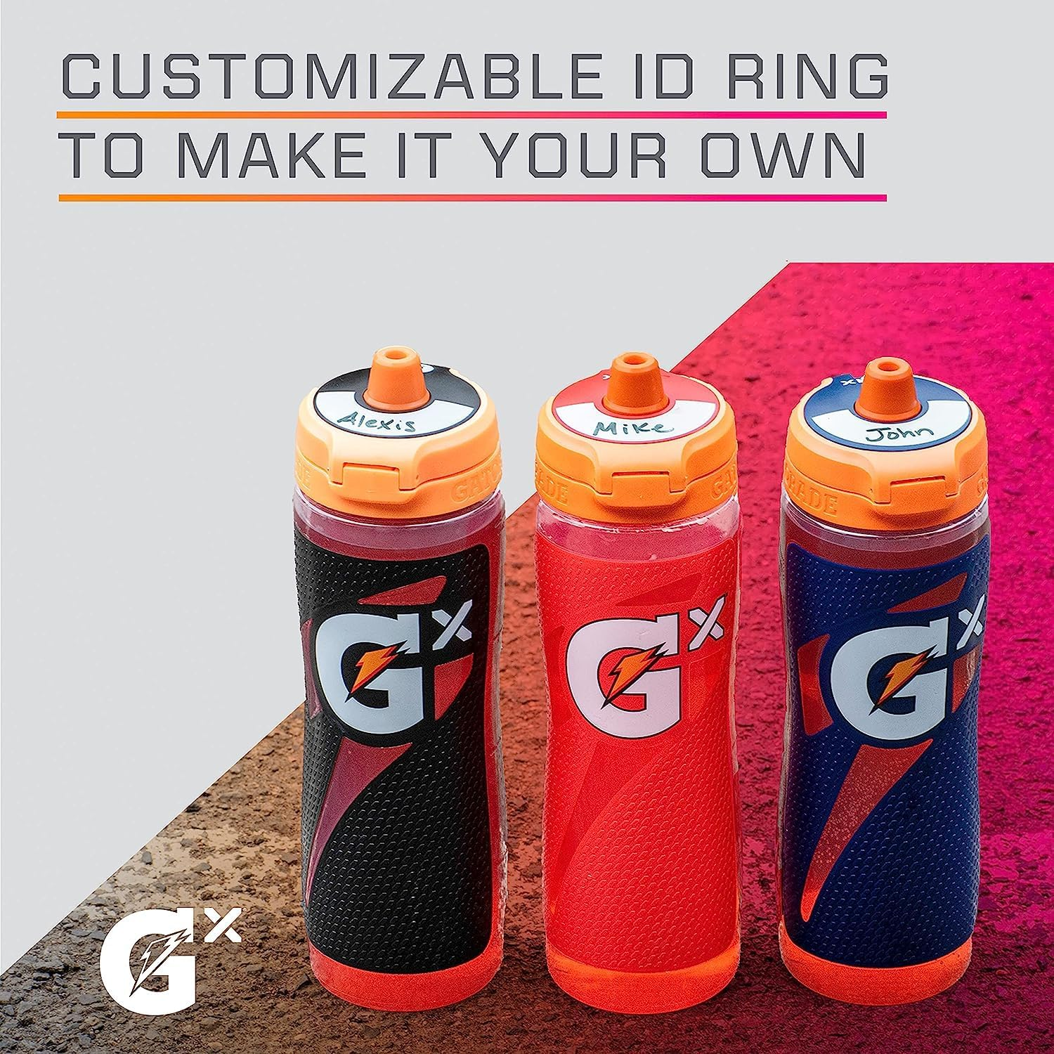 Gatorade Gx Hydration System, Non-Slip Gx Squeeze Bottles Faded Flag image number 5