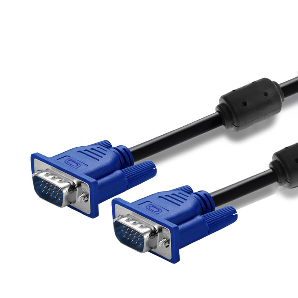 VGA-VGA Standard 15-Pin VGA Male to VGA Male Cable 4.8Ft(1.5Meters)