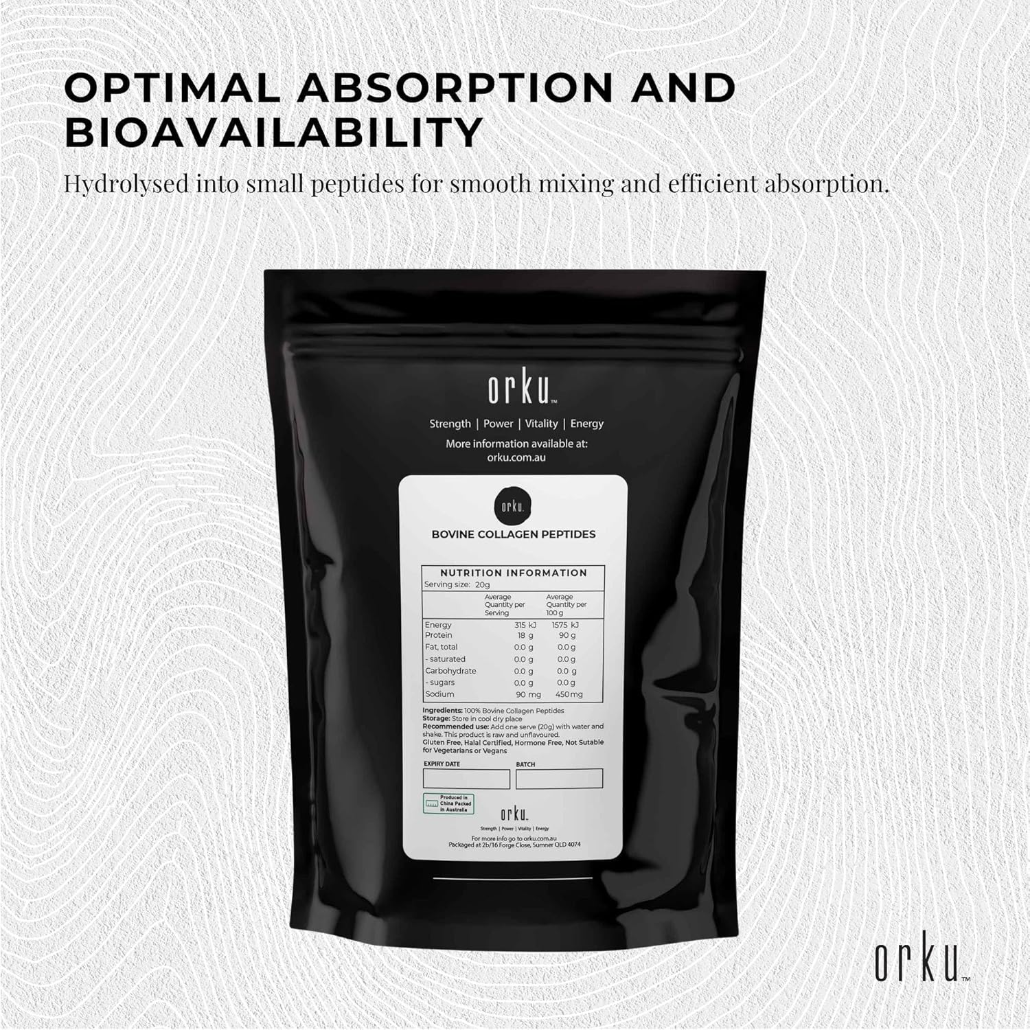 400G Collagen Powder - Bovine Hydrolysate Protein Peptide Supplement Unflavoured image number 4