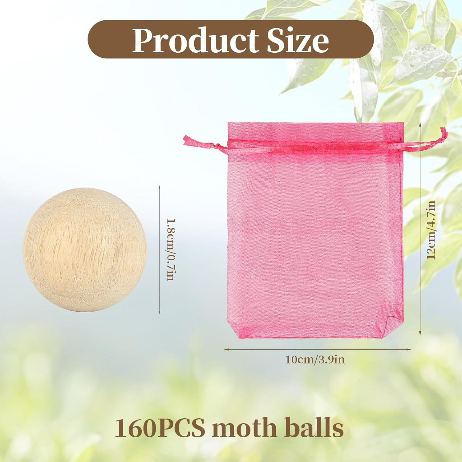 160 PCS Moth Protection Storage Essentials Fresh Cinnamomum Camphora Root for Closet Storage,Better Insect Repellent than Cedar Balls, Longer Lasting Effect,Repelling Clothes Moths and Other Pests(8 Bags, 160 Balls) image number 5