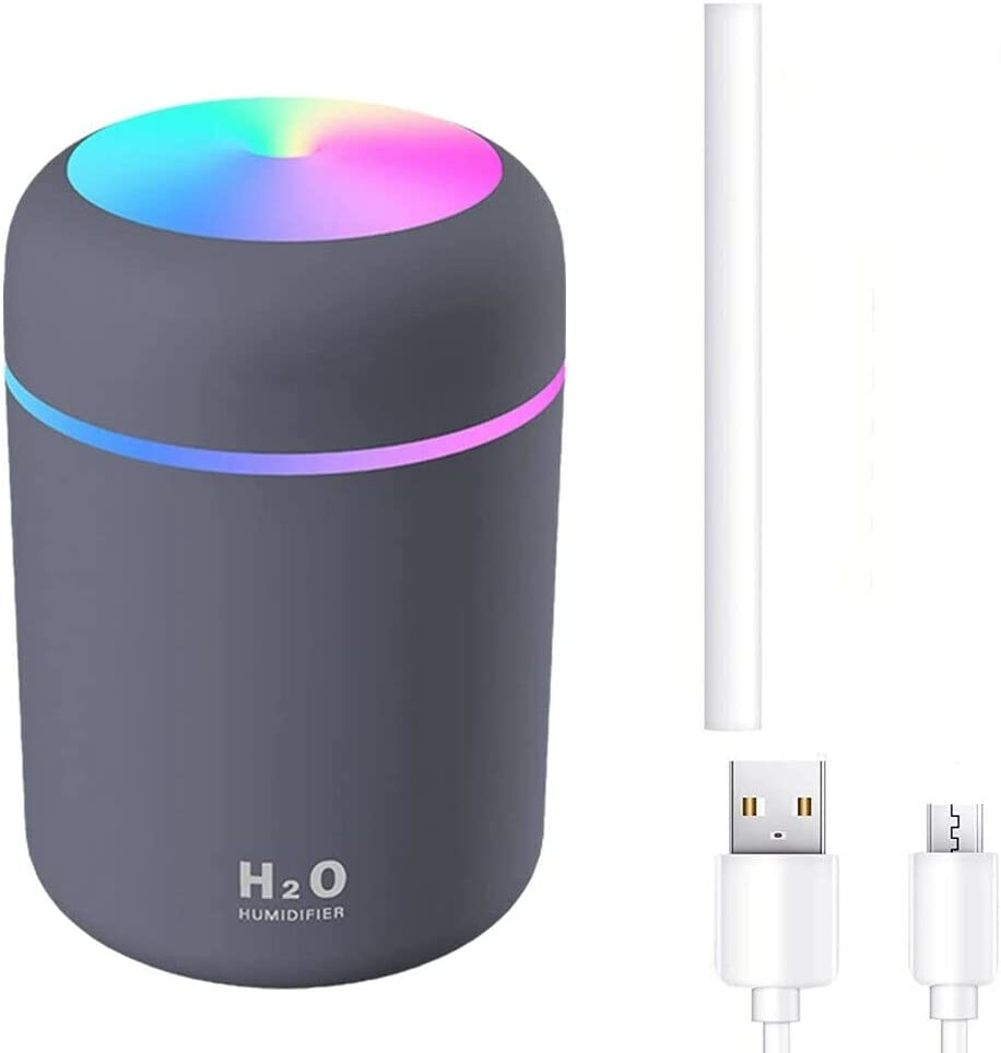 USB Car Air Purifier Diffuser Aroma Oil Humidifier Mist Led Night Light Home (300Ml Grey) image number 5