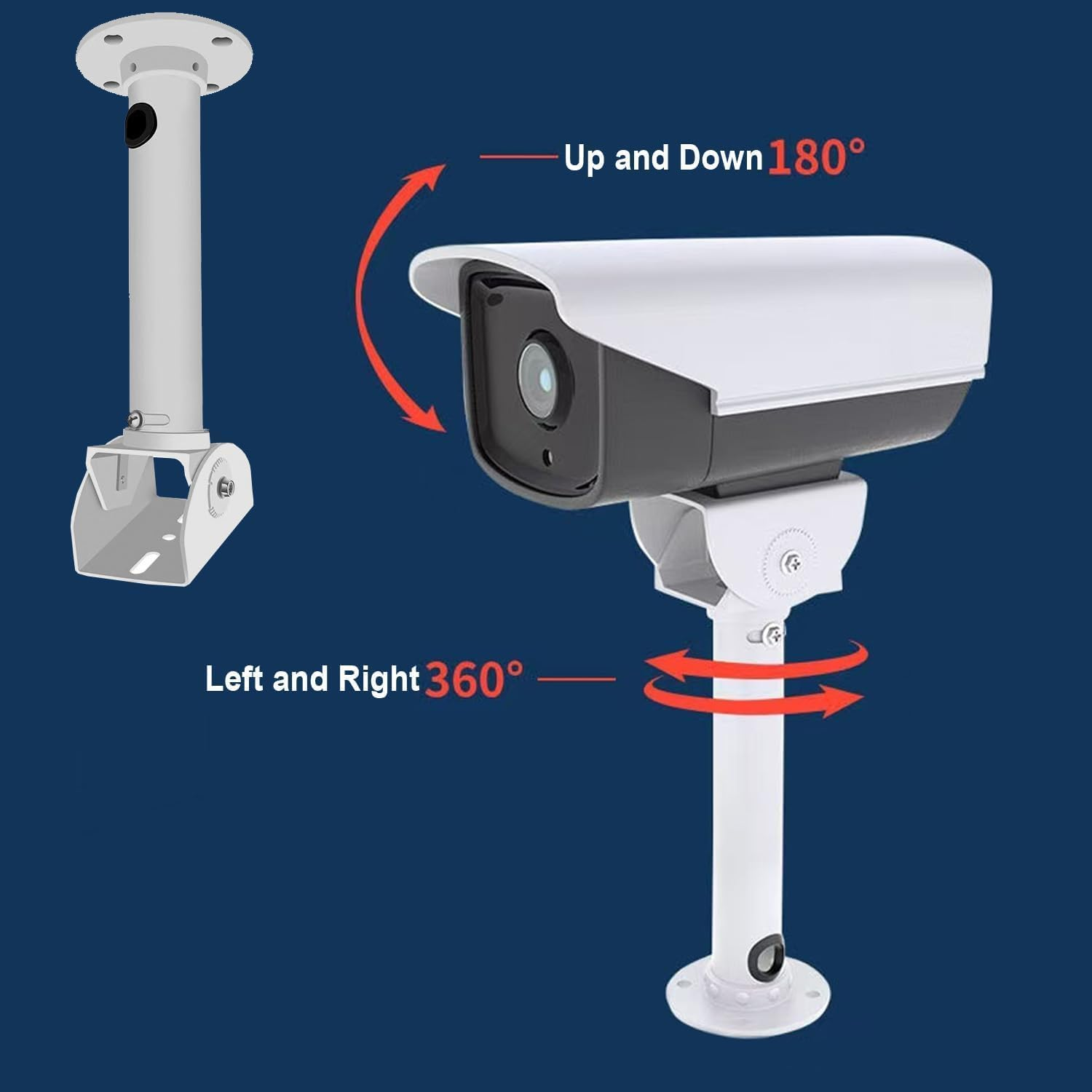 Surveillance Security Camera Mount Bracket, Adjustable Universal Camera Wall Mounting Bracket for CCTV Security Cameras/Ip Cameras/Dome Camera with T Shape Mount (1 Pack)