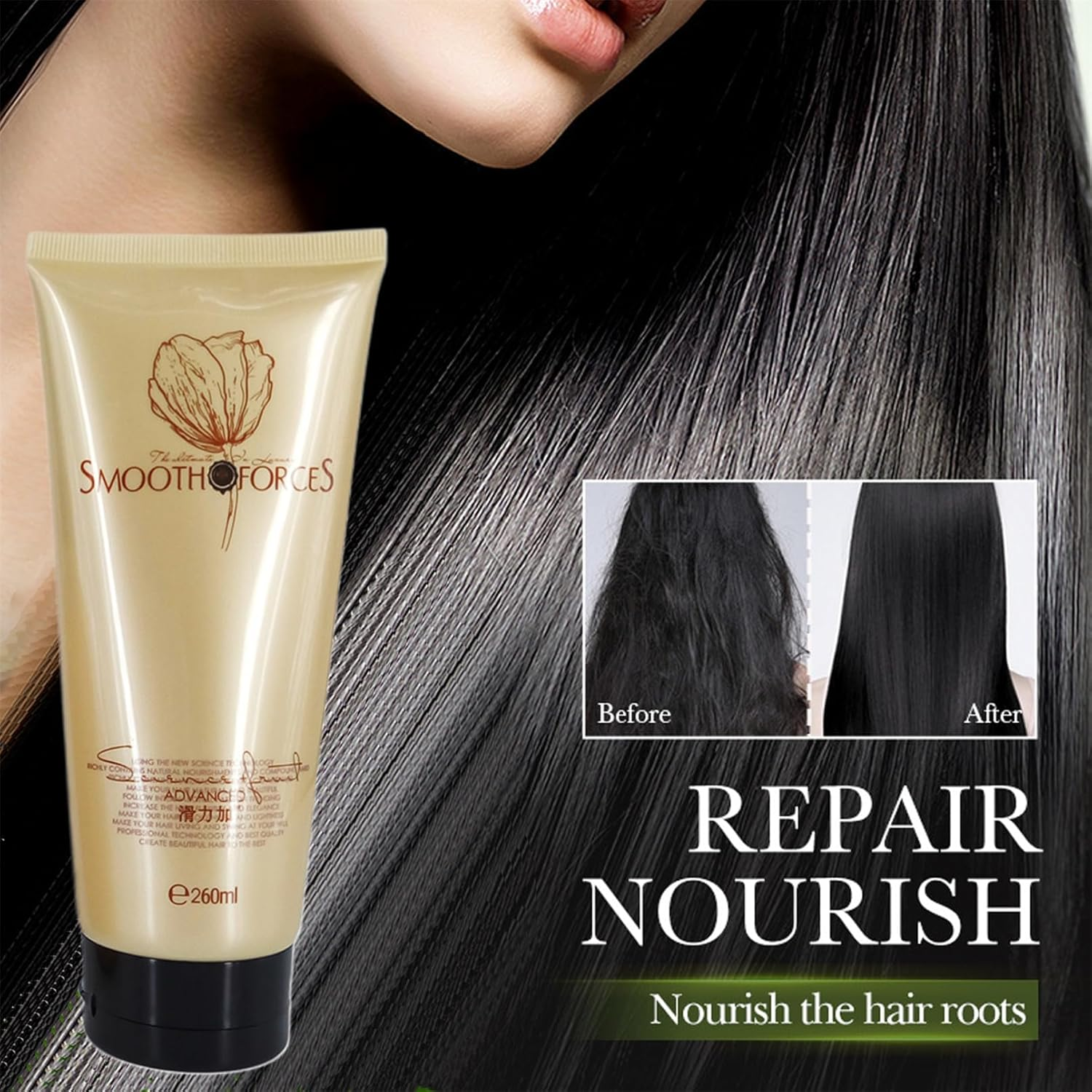 Advanced Molecular Hair Root Treatment Hair Mask,Deep Conditioning Hair Mask for Hair Ends,Smooth Forces Hair Mask,For Dry & Damaged Hair image number 2