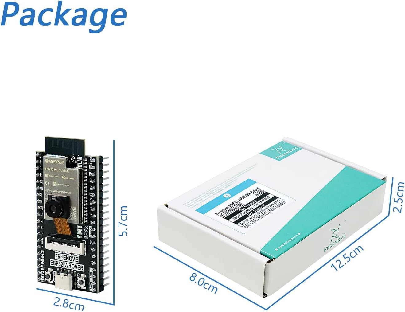 Freenove ESP32 CAM Dev Board Kit, Dual-Core 32-Bit 240 Mhz Microcontroller, Onboard Camera Wifi+Bt, Python C Code, Example Projects Tutorial image number 1