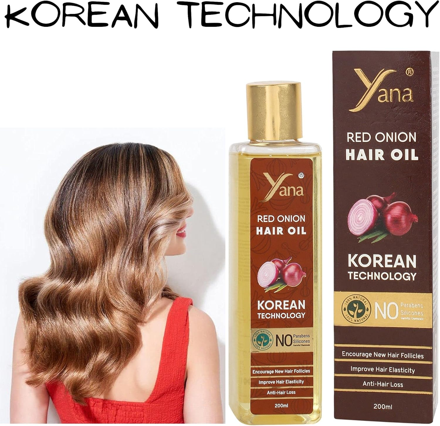 Yana Red Onion with Black Seed Oil Spray for Hair Growth for Black Hair Women image number 3