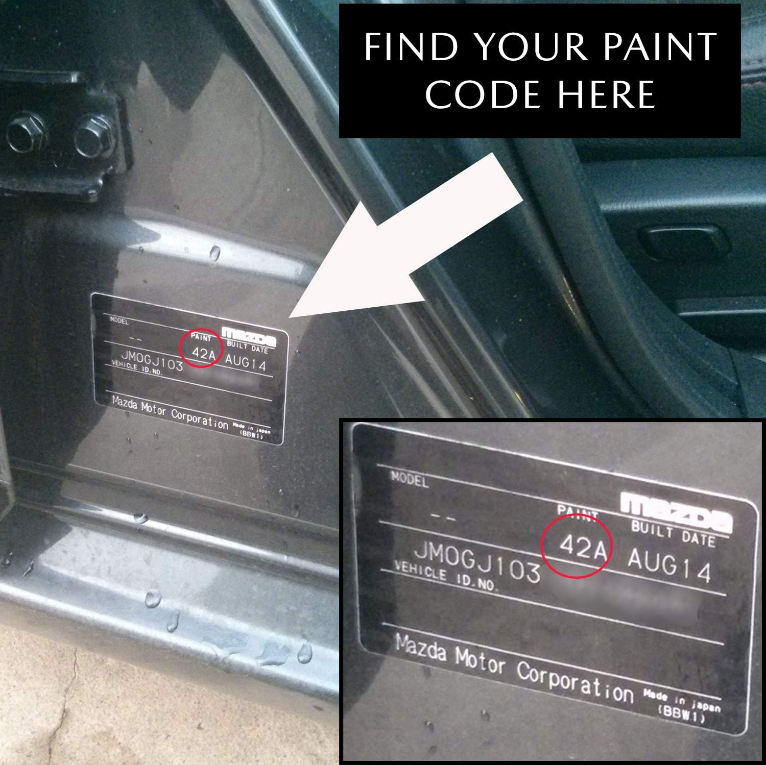 NEW Mazda Touch up Paint - 38R Graphite Mica - Mazda 2 3 6 CX3 CX5 CX7 CX9 MX5 image number 3