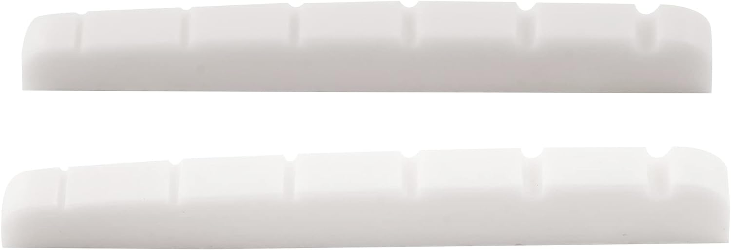Musiclily Pro Urea Resin Plastic 43Mm Slotted Strat Tele Electric Guitar Nuts Flat Bottom for 6-String Stratocaster/Telecaster Guitar, Black(Set of 2)
