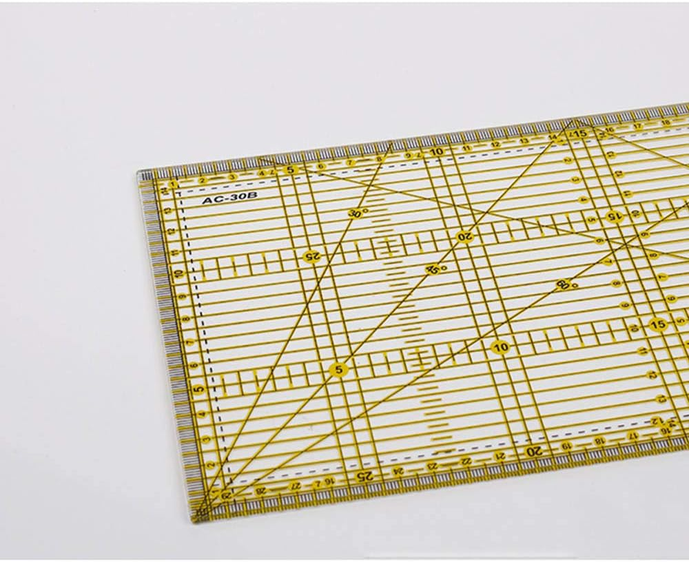 Multi-Purpose Quilting Ruler for Patchwork, DIY Garment Design, Sewing & Crafts - Double Colored Grid Lines Template, 15 Cm X 30 Cm