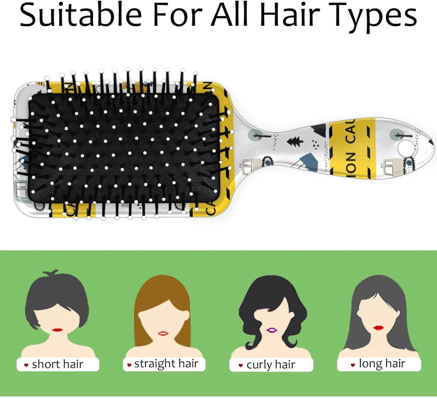 Kids Hair Brush for Boys Girls Toddler - Detangler Hairbrush for Wet Dry Thin Long Curly Hair Pain-Free Comb Glide through Tangles with Ease and Massage Scalp (Transportation Trucks) image number 3
