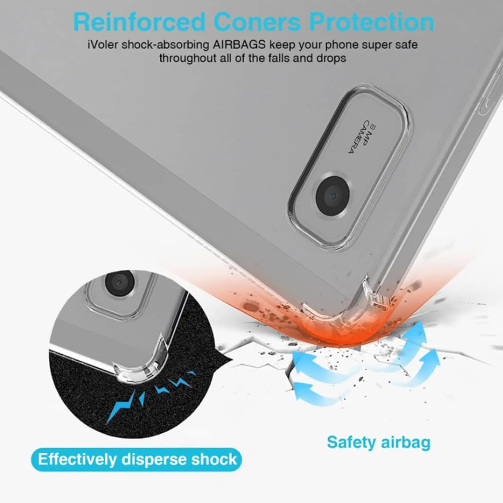 Case for Lenovo Tab M9 9 Inch, Electro-Weideworld Ultra Thin Shockproof Soft TPU Protective Case Cover, Clear image number 1