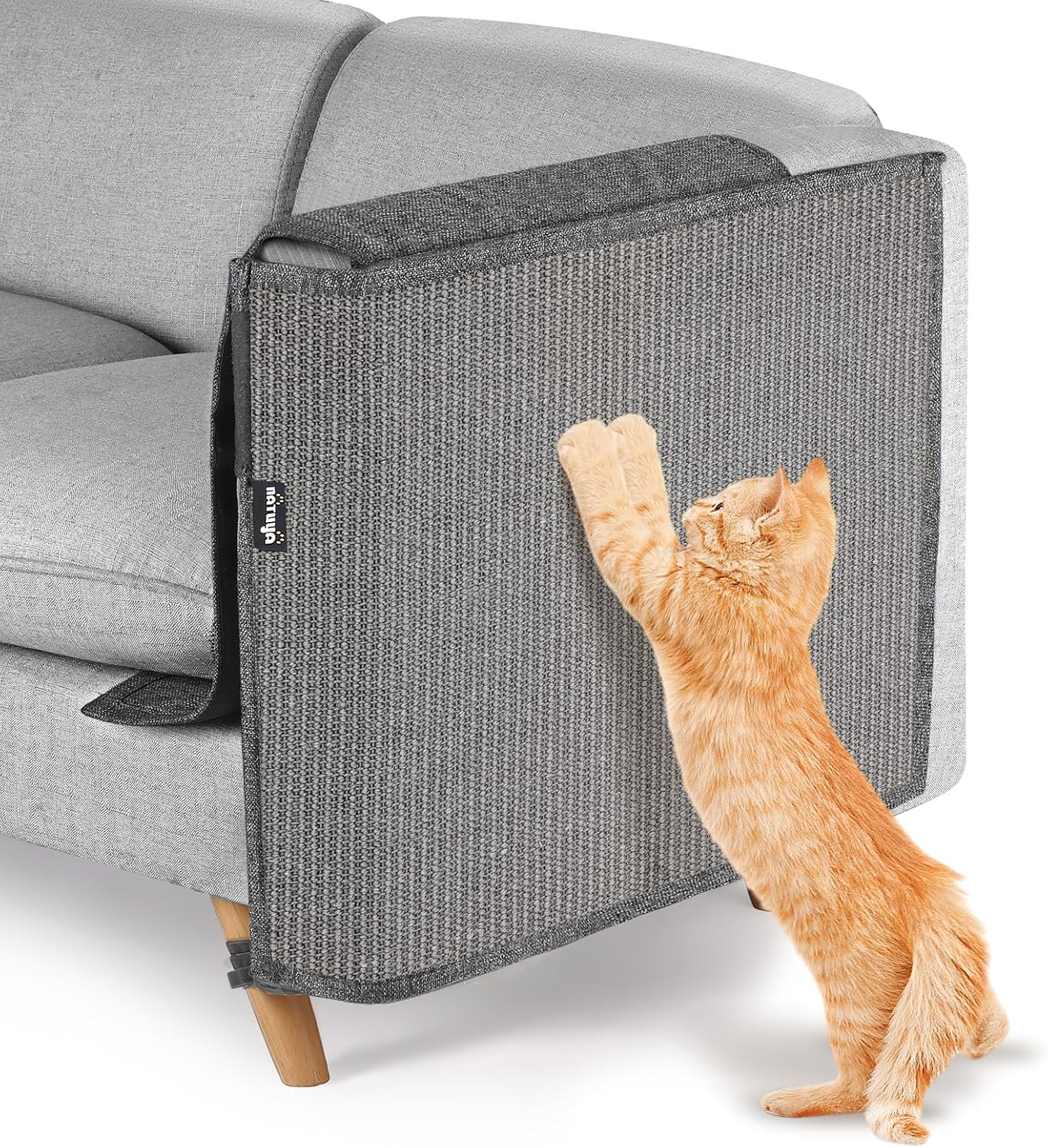 NATUYA Furniture Protectors from Cats-Cat Couch Protector Large Sisal Cat Scratching Mat-Protect Sofa Corner Cushion Chair (Sisal Armrest - Left)