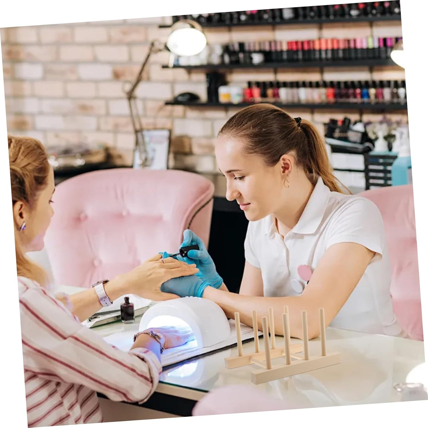 Nail Display Board Holder with Slots Sturdy False Nail Sample Rack and Exhibitions for Tips and Designs image number 3