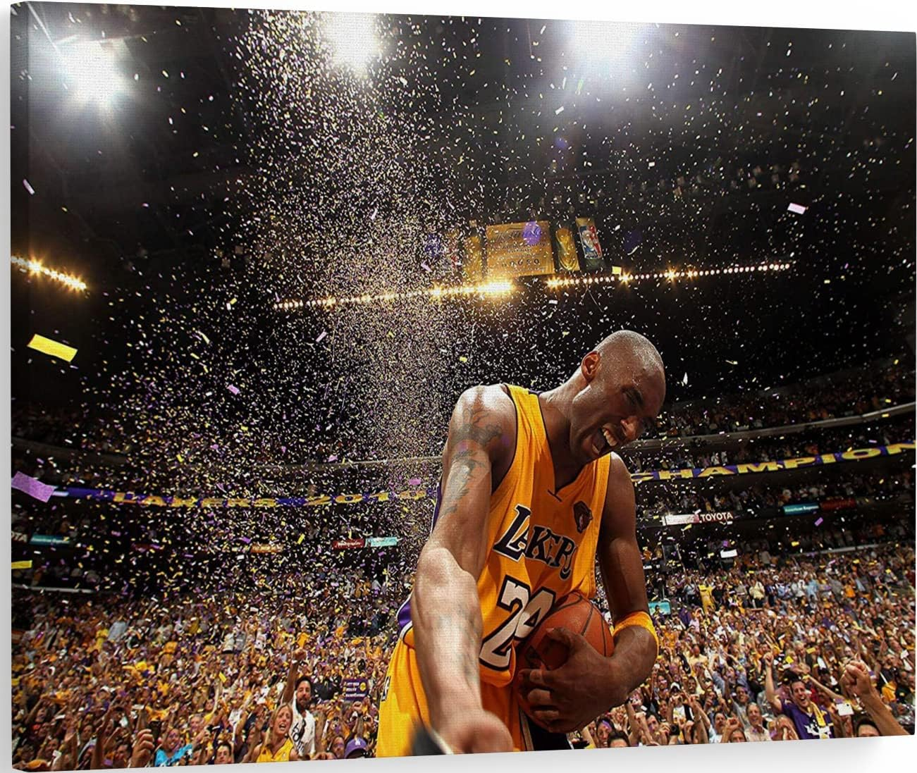 Basketball Canvas Wall Art for Kobe Bryant Poster Prints Sports Wall Decor Framed Cheering Win the Championship Picture Artworkts Photo - 12X18 Inch image number 6