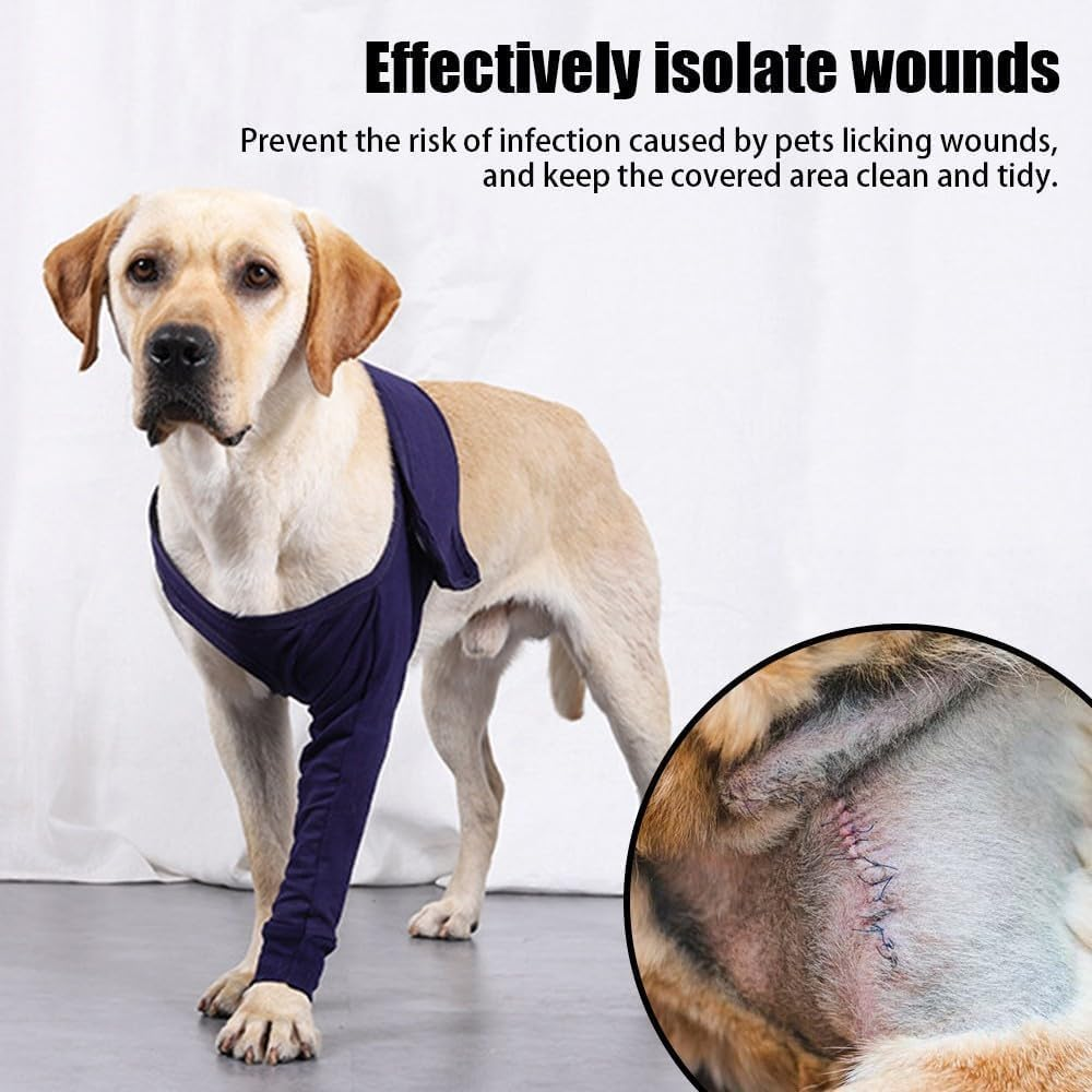 Generic Dog Recovery Sleeve, Elastic Dog Arm Sleeve for Pet Wounds, Prevent Licking Bite, Keep Dry (Blue, L) image number 1