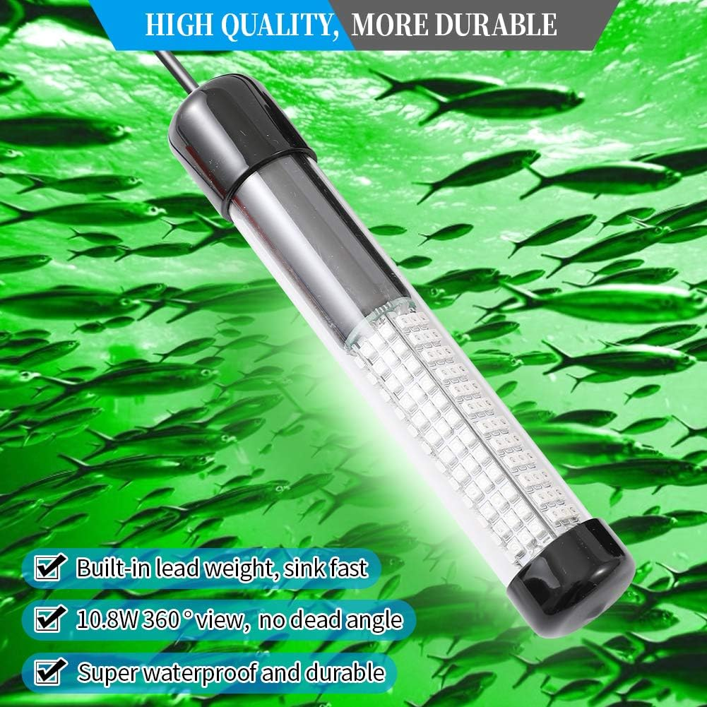 SAMDO IP68 12V LED Underwater Fishing Light 1080 Lumens Fish Attracting Light, Night Fishing Light 10.8W image number 2