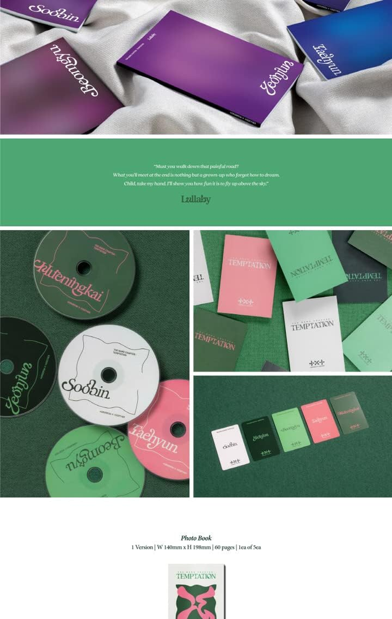 TXT the Name Chapter : TEMPTATION 5Th Mini Album Lullaby Version Cd+1P Mini Poster on Pack+60P Photobook+1Ea Sticker+1P Postcard+1P Photocard+Tracking Sealed TOMORROW X TOGETHER image number 4