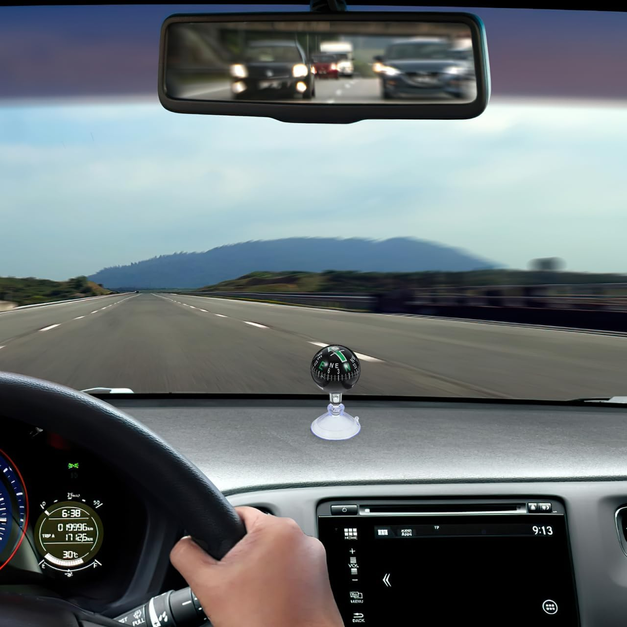 Gatuida Boat Compass Ball: Adjustable Dash Mount Car Compass with Bottom Stick Navigation Hiking Direction Pointing Guide Ball for Marine Boat Truck Outdoor image number 5