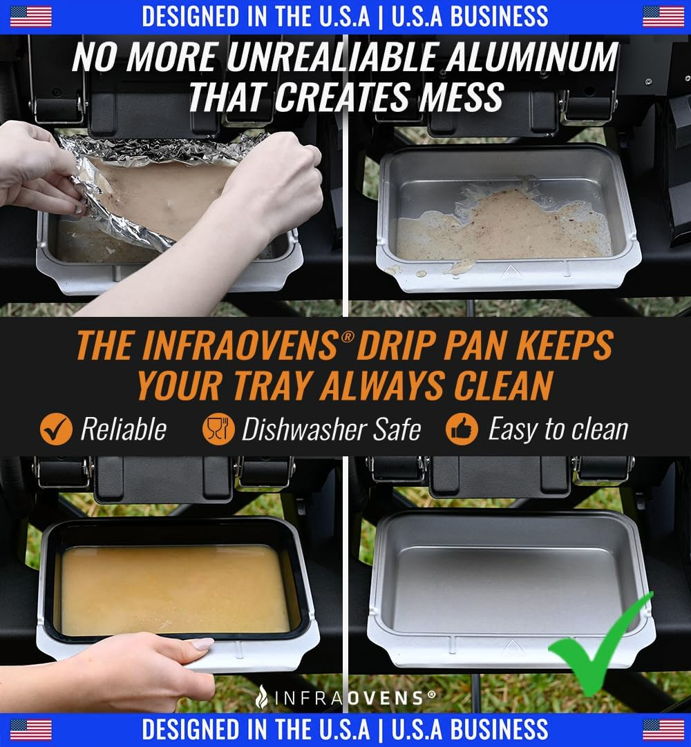 INFRAOVENS Drip Pan Liner for Ninja Woodfire Outdoor Grill OG701 OG751 Reusable Non Disposable Tray and Waterproof Cheat Sheet Cooking Guide Accessory for Wood Fire Grill Smoker 7-In-1 & Air Fryer image number 5