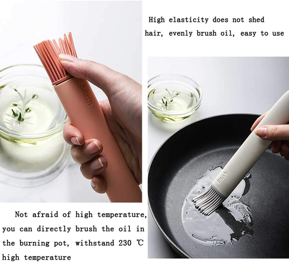 QUEENBAR Silicone Pastry Brush, Pink+Gray, Soft Food Grade Silicone Head, High Temp & Dishwasher Safe, BPA Free image number 4
