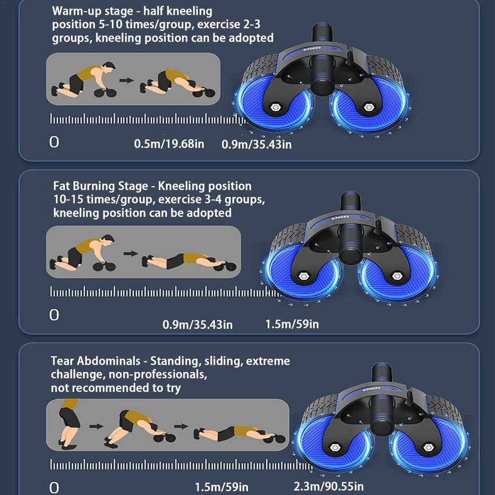 Automatic Rebound Abdominal Wheel,Ab Roller Workout Equipment for Abdominal Core Strength Training,Springback Wheels Roller Domestic Abdominal Exerciser with Knee Mat Ab Roller Wheel at Home Gym image number 6