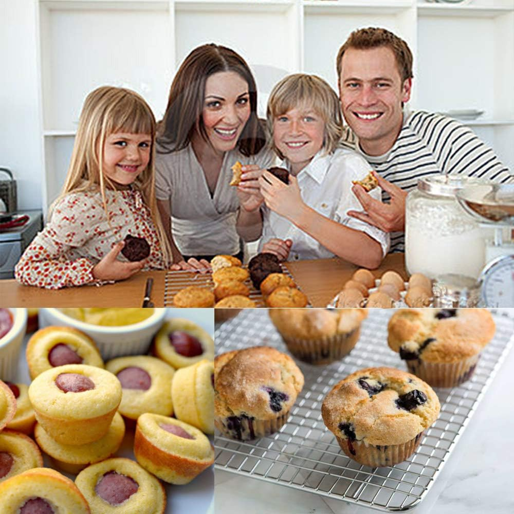 Muffin Tray Silicone Mini 24 Cups, Non Stick Muffin Pan Cupcake Bakeware Baking Mould, Dishwasher Safe (Blue) image number 2