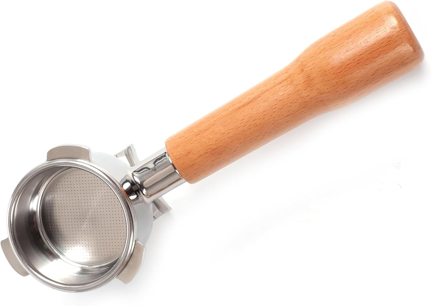 54Mm Coffee Permanent Filters Double Spout Splitter Portafilter Reusable Coffee Filters Wood Handle Compatible with Breville 870/880 (54Mm) image number 1