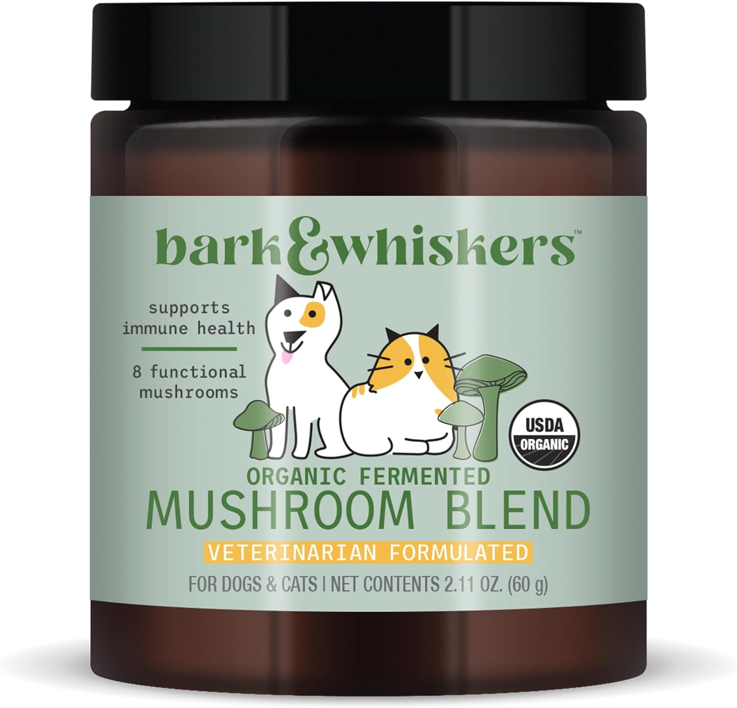 Dr. Mercola Bark & Whiskers Organic Fermented Mushroom Blend - Cat & Dog Supplement - Supports Digestive & Immune Health - Free from Additives, Filler & Gluten - 2.11 Oz. (60 Scoops) image number 4