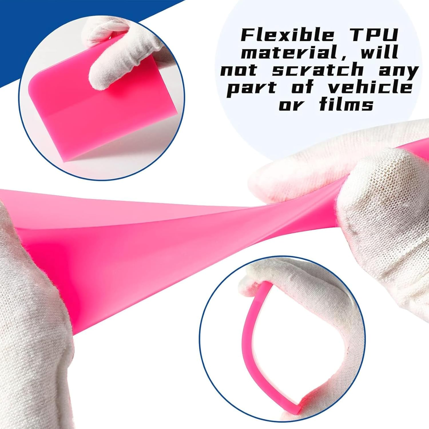 5 in 1 TPU Squeegee Kit, Anti-Scratch Soft Squeegee for Vinyl, Tint, Paint Protection Film, Window/Household Cleaning, Water Blade Scraper for Mirror & Surface Care image number 5