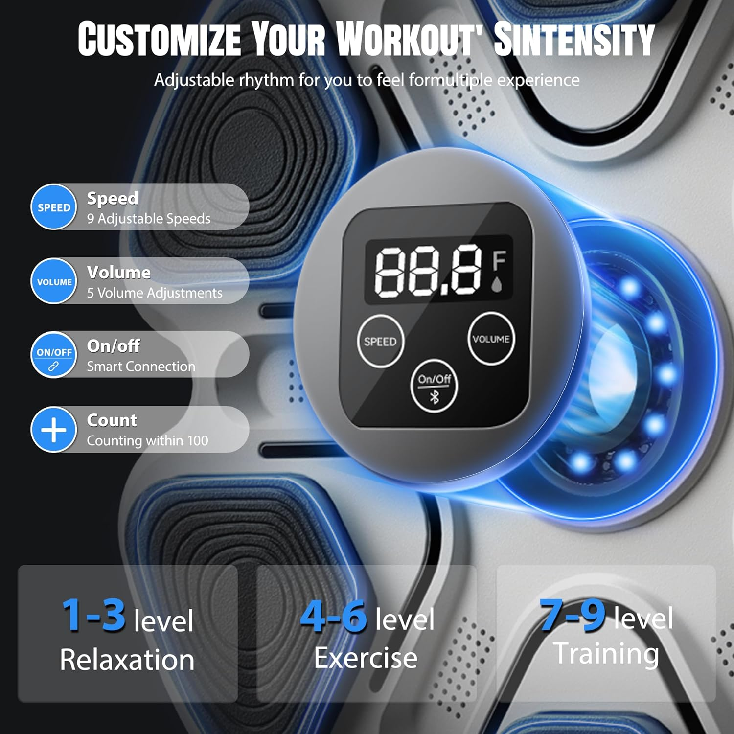 Music Boxing Machine, Boxing Machine Wall Mounted Music with Gloves, Electronic Boxing Target for Adults, Smart Boxing Training Equipment, Boxing Machine for Home and Gym image number 1