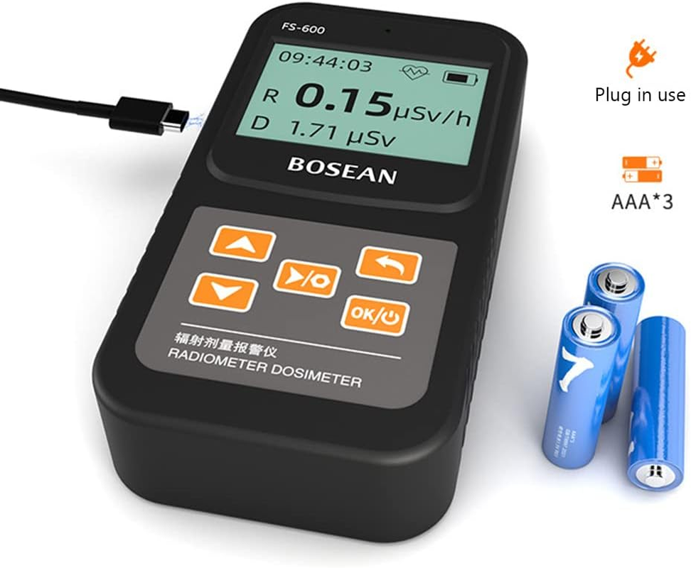 Vindor Geiger Counter Radiation Detector, Counter Dosage Alarm Device Radio Activity Dosimeter Tester Durable Radiation Protection Supplies for Home Office/569 (Color : White) image number 2