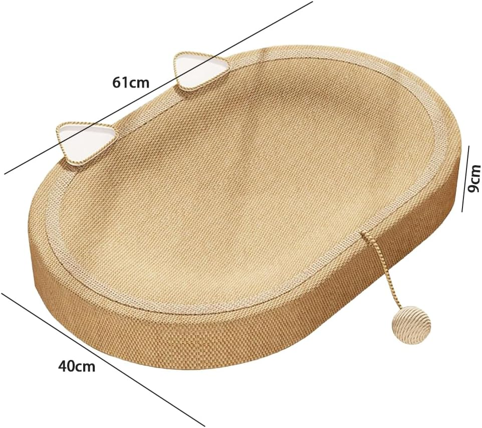 Extra Large Cat Scratching Pad with Sisal, Durable Breathable 2 Ears Multi-Functional Cat Scratch Board Cat Bed for Cats Beach Home Indoors Outdoors image number 4