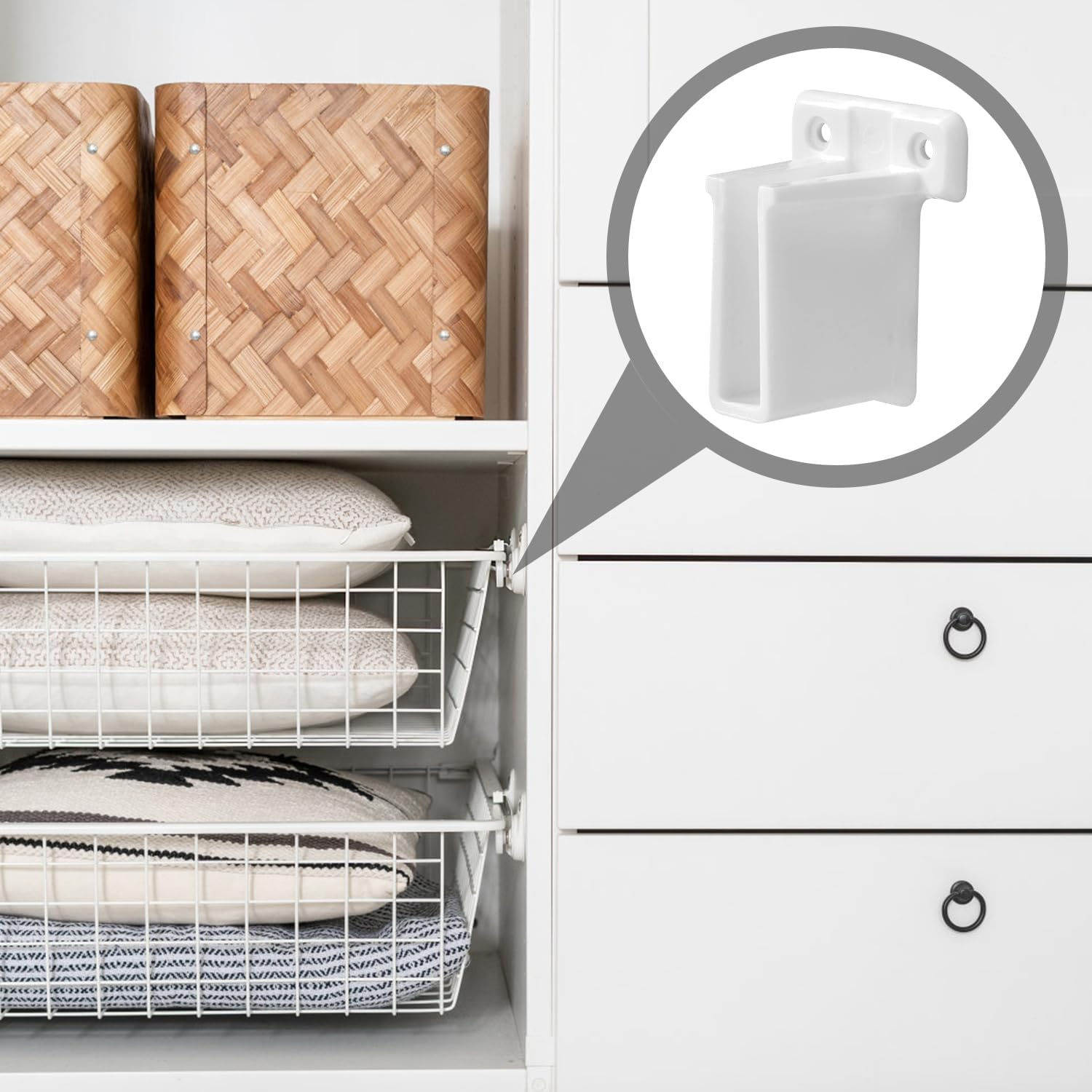 8Pcs Wire Shelf End Brackets, Heavy Duty Closet Shelves Brackets Wall Mount Brackets Wire Shelf Corner Support Bracket with Screws Expansion Anchors for Shelves Closet image number 1