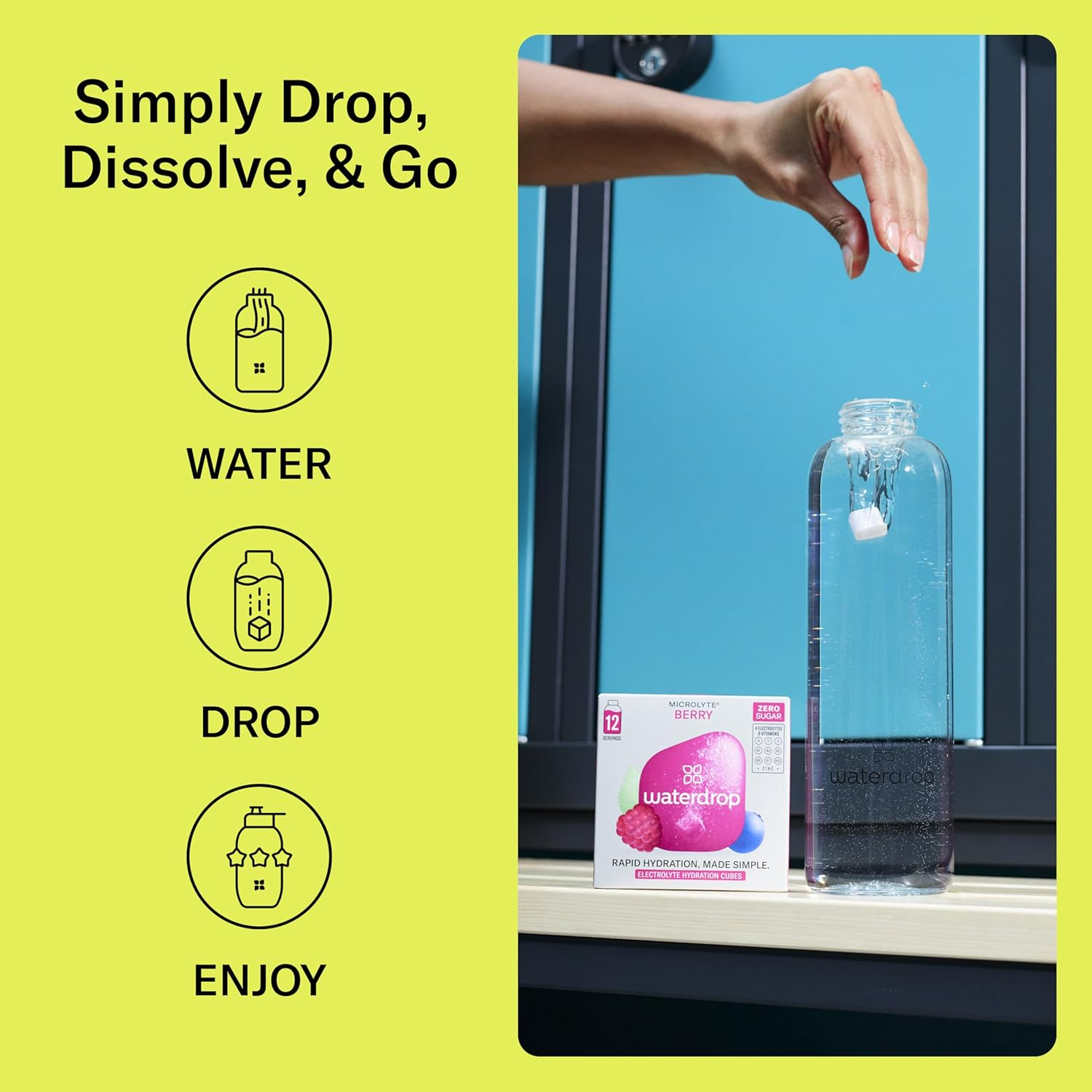 Waterdrop&reg; Microlyte Set, 48 Rapid Hydration Tablets with 4 Electrolytes, 9 Vitamins, Zinc - 4 Flavours - Keto, Gluten-Free, Zero Sugar & Vegan Recovery Drink, Rapid Rehydration, Water Flavouring image number 4