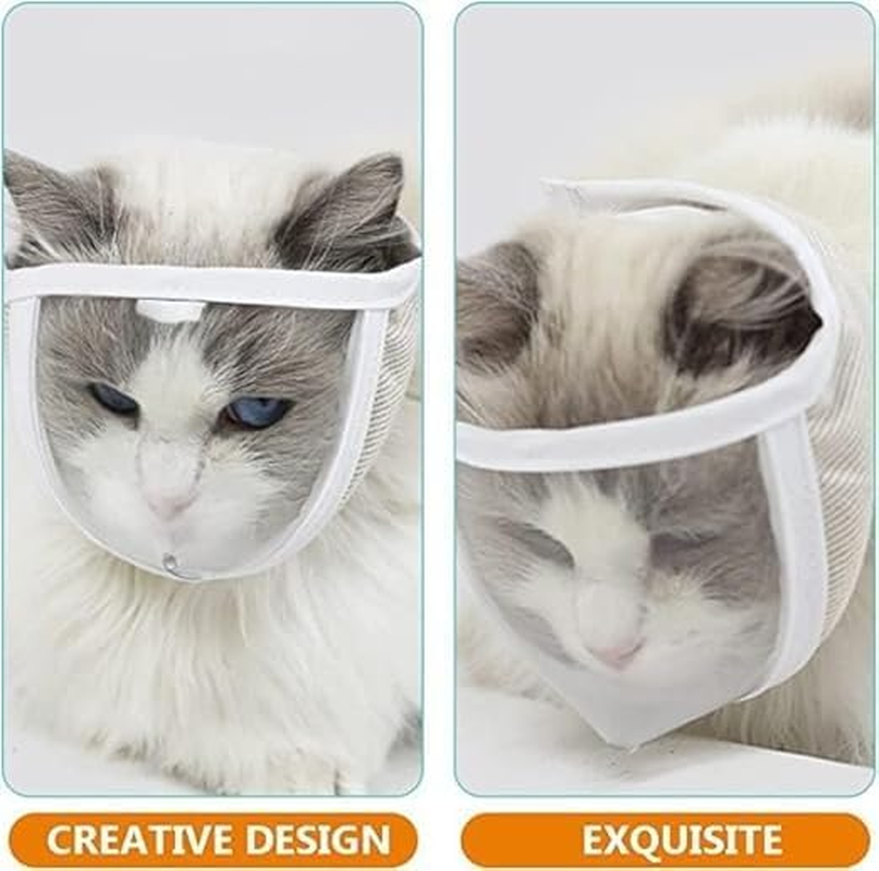 Transparent PVC Mesh Cat Face Guard, Cat Muzzle, S Size image number 2
