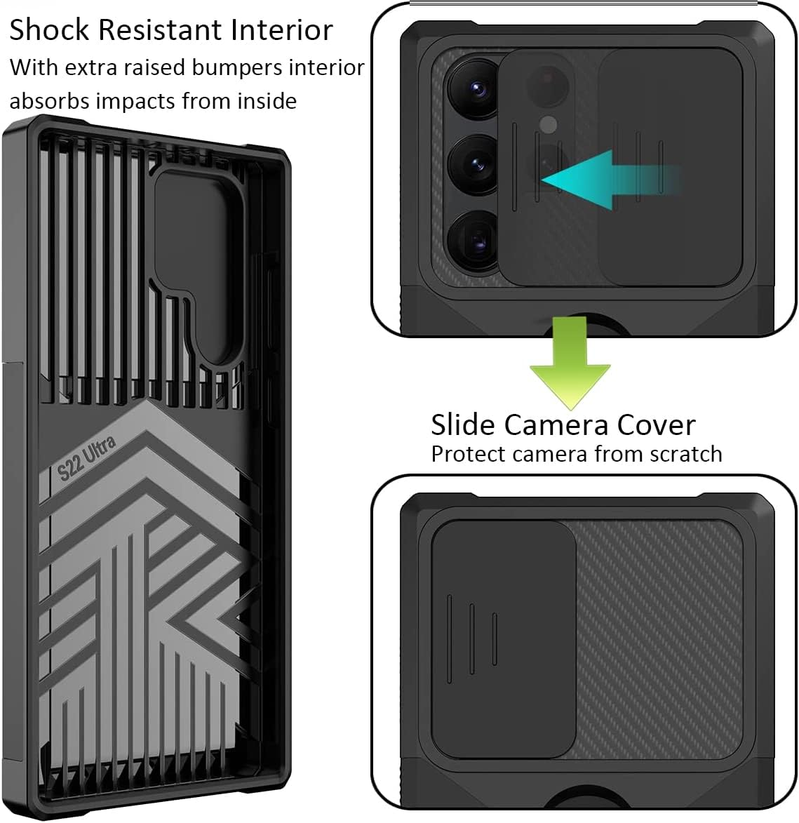 For Samsung Galaxy S23 Ultra Case, Areaphmet Galaxy S23 Ultra Case with [Card Holder] and Camera Cover with Built-In 360&deg; Rotate Ring Stand Magnetic Magnet Phone Cover Case for S23 Ultra 6.8" image number 5