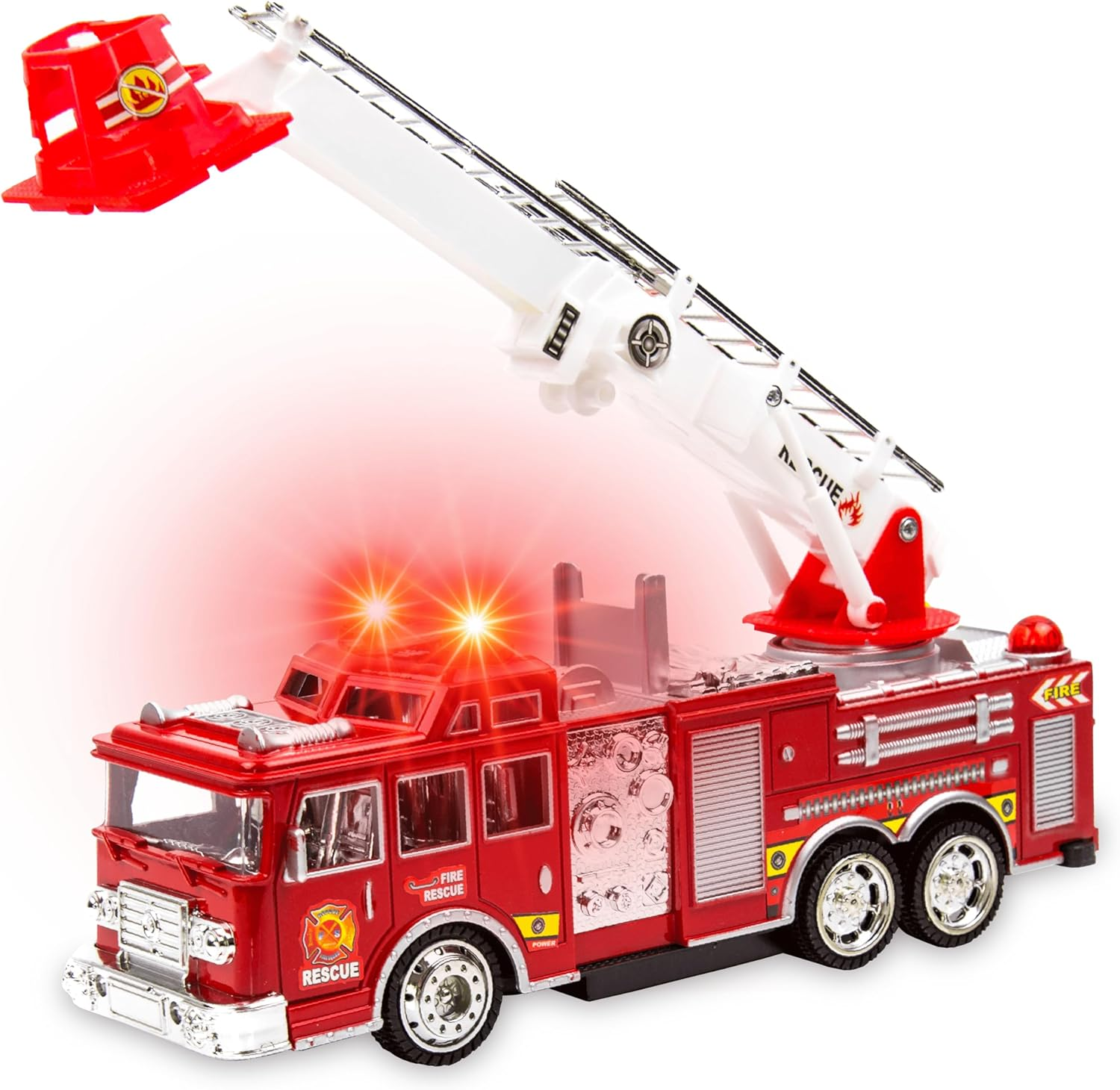 Fire Engine Truck Kids Toyl Kids Toy with Extending Ladder & Lights & Siren Sounds Vocal Phrases Bump & Go Action image number 3