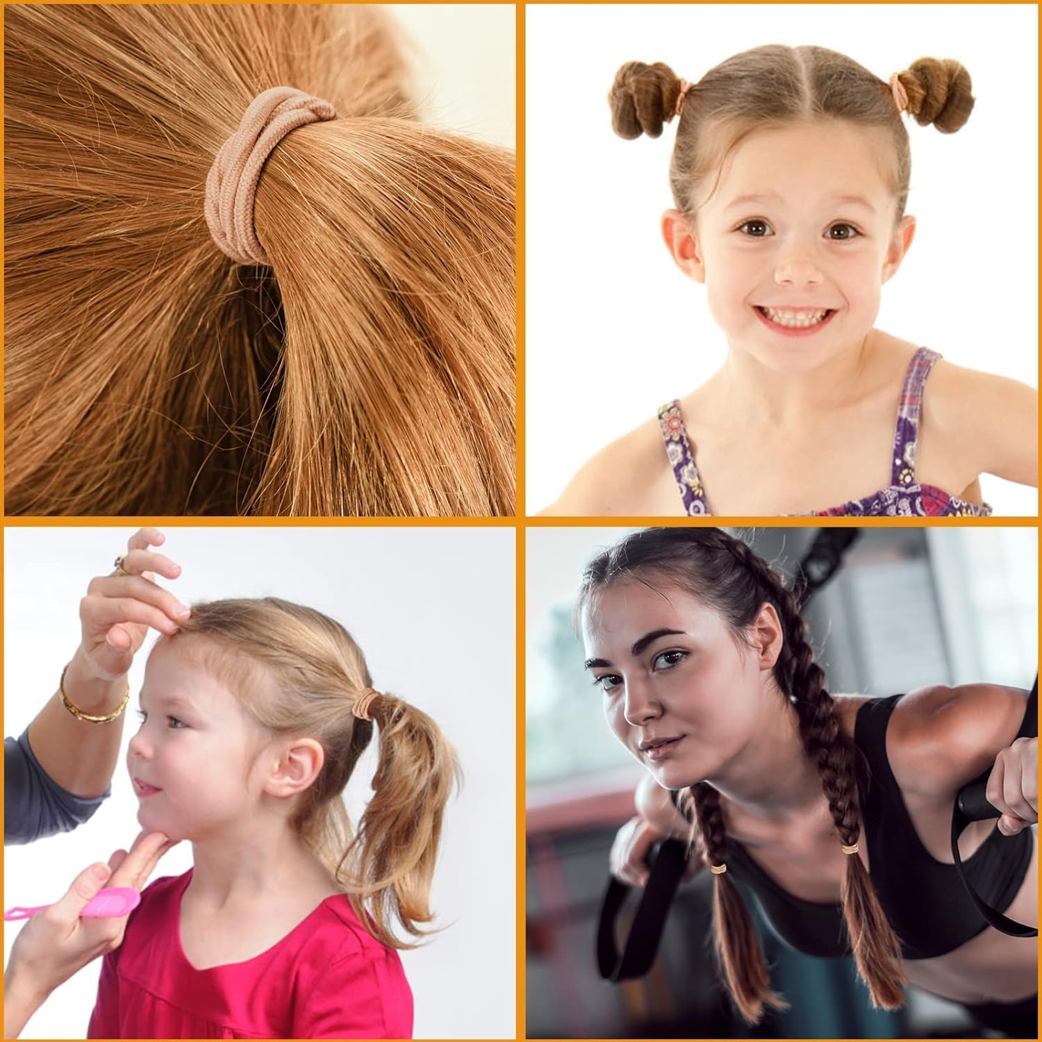 100Pcs Elastic Hair Bands, Small Elastic Hair Bobbles for Women, 2Mm Thin Hair Tie for Kids, Soft Hair Bands Withou Metal, Elastic Ponytail Holder (Pink) image number 4