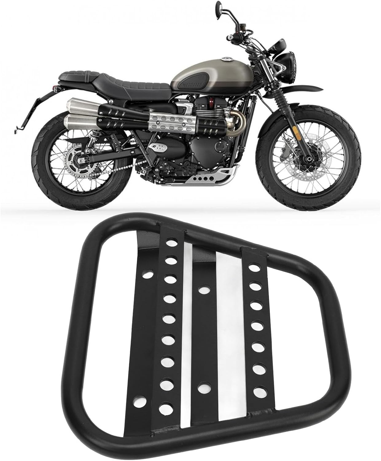 Black Motorcycle Rear Rack Seat Luggage Rack Motorcycle Luggage Shelf Rear Luggage Holder Rack for Street Scrambler 900 2016-2022 image number 6