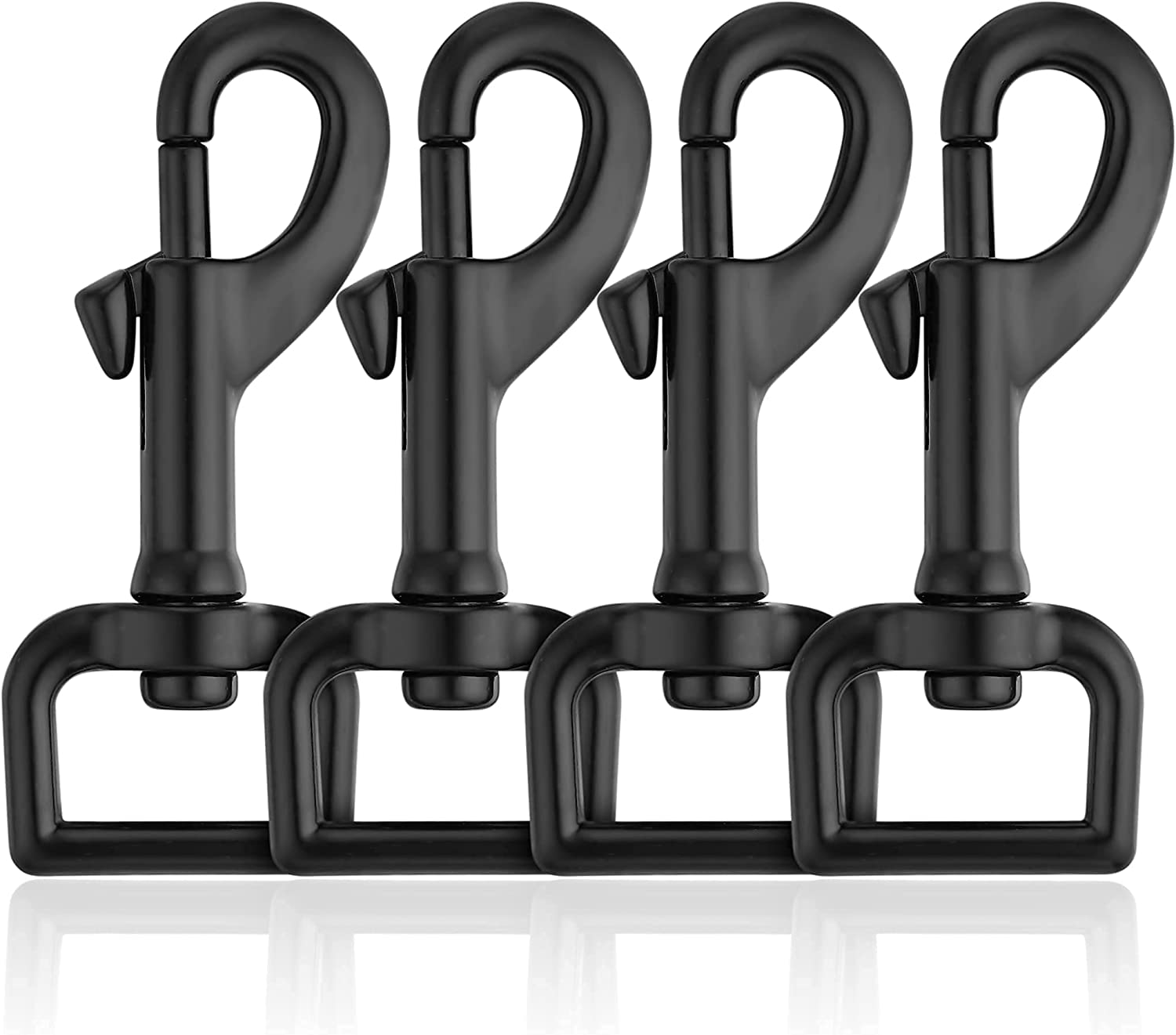 Swivel Eye Bolt Snap Hooks Black Heavy Duty Dog Leash Clips Dog Leash Clasp Dog Leash Snaps Hooks Trigger Clip Trigger Snaps 3/4" 4Pcs image number 4